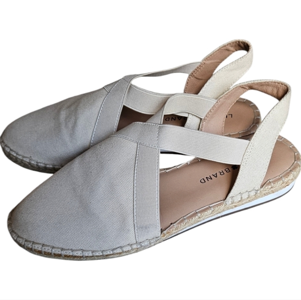 Lucky Brand Rifka Natural Canvas Slingback Espadrille Sandal Size 7.5​​​​​